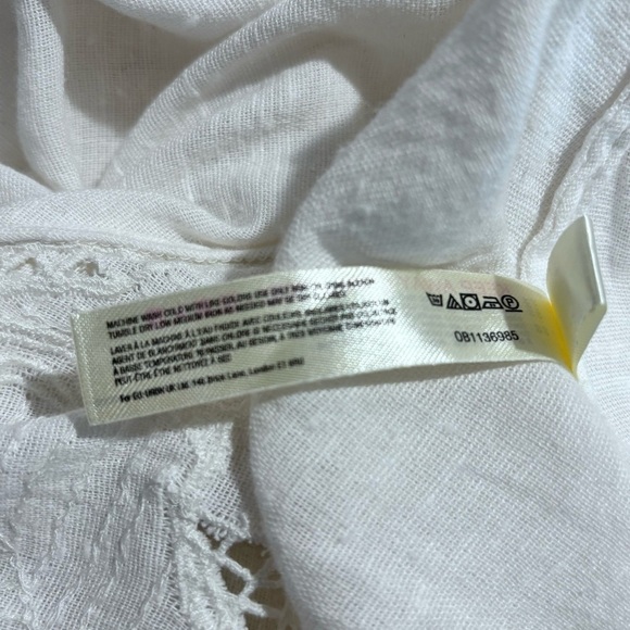 FREE PEOPLE Sz XS Intimately Free Line Eyelet Lace Cotton Open Front Kimono - Picture 9 of 12